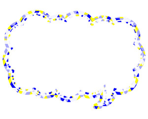 ステンドグラス風吹き出し　三角形模様　細長い雲形