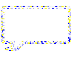 Naklejka premium ステンドグラス風吹き出し 三角形模様 四角形