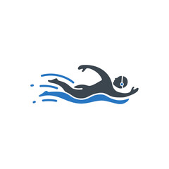 Fototapeta premium Swimming Athlete Motion Icon