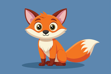 Obraz premium This digital illustration features a cartoon fox, characterized by its vibrant orange fur, big eyes, and a playful expression, creating an endearing presence.