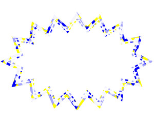 ステンドグラス風吹き出し　三角形模様　細長いギザギザした形