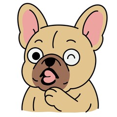 French bulldogs Cute toy dogs with funny muzzles. Adorable puppies play, rest, relax, have fun. Amusing pets, domestic animals. Flat isolated vector illustration on white