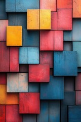 Colorful Cube Wall Abstract Texture.