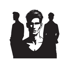 Male Model silhouette vector illustration 