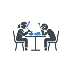 Confused Dining Interaction Icon