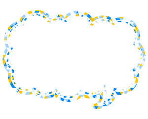 Fototapeta premium ステンドグラス風吹き出し 三角形模様 細長い雲形