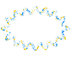 ステンドグラス風吹き出し　三角形模様　細長い丸みのあるギザギザした形