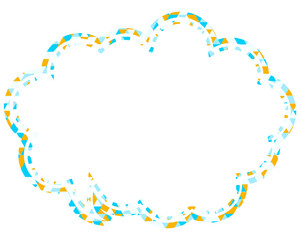 Fototapeta premium ステンドグラス風吹き出し 三角形模様 丸みのある雲形