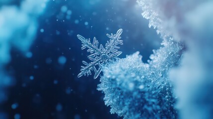 Snowflake closeup nature image