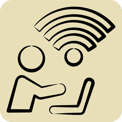 Icon Connectivity. related to Wifi symbol. hand drawn style. design editable