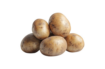 Fototapeta premium Fresh Baking Potatoes Cut Out on Clear Background, png