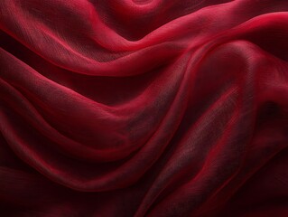 Obraz premium Draped red fabric, soft folds, rich texture