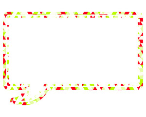 ステンドグラス風吹き出し　三角形模様　四角形