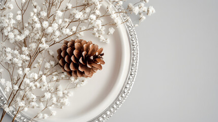 Fototapeta premium christmas, decoration, cone, pine, xmas, tree, snow, winter, holiday, nature, brown, isolated, ornament, fir, celebration, closeup, gold, season, autumn, gift, food, seed, ball, chocolate, pine cone