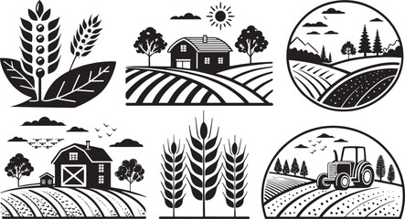 Agriculture and Farming Line Icons Set – Vector Outline Collection