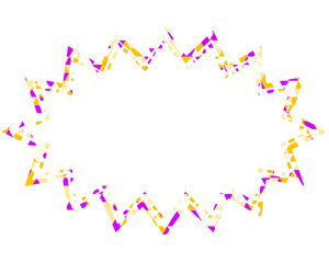 ステンドグラス風吹き出し　三角形模様　細長いギザギザした形