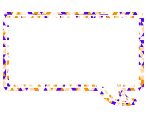 ステンドグラス風吹き出し　三角形模様　四角形