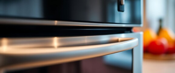 close up of a microwave oven door