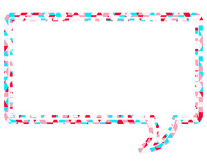 ステンドグラス風吹き出し　三角形模様　四角形