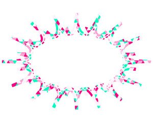 ステンドグラス風吹き出し　三角形模様　細長いギザギザした形
