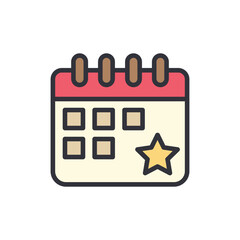 Election schedule colored icons, minimalist vector illustration ,simple transparent graphic element .Isolated on white background