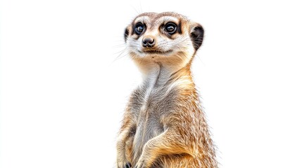 Close-up of a meerkat, alert and curious