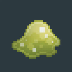 Obraz premium green slime jelly in pixel art style with isolated background