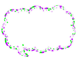 ステンドグラス風吹き出し　三角形模様　細長い雲形