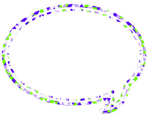 ステンドグラス風吹き出し　三角形模様　丸形