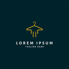 Clothes hanger rocket logo design template