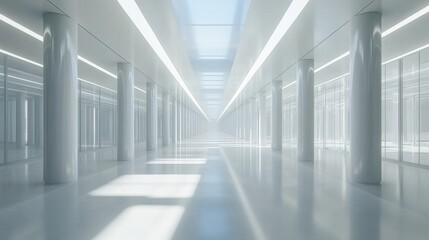Empty modern hallway design