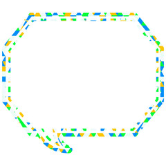 ステンドグラス風吹き出し　三角形模様　角のある八角形