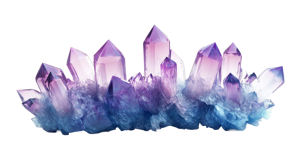 Amethyst quartz cluster, cut out transparent