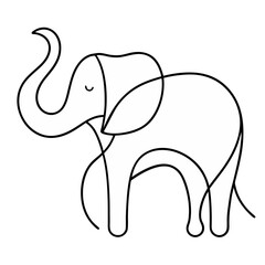 Minimalist continuous line drawing of an elephant rendered in an abstract artistic style ideal for prints modern decor branding projects and contemporary creative illustrations