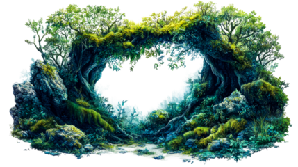 Magic forest arch, transparent