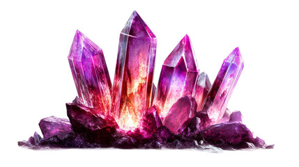 Vibrant purple crystal cluster with glowing edges
