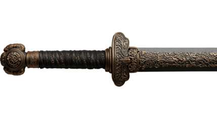 Elaborate sword with ornate handle design