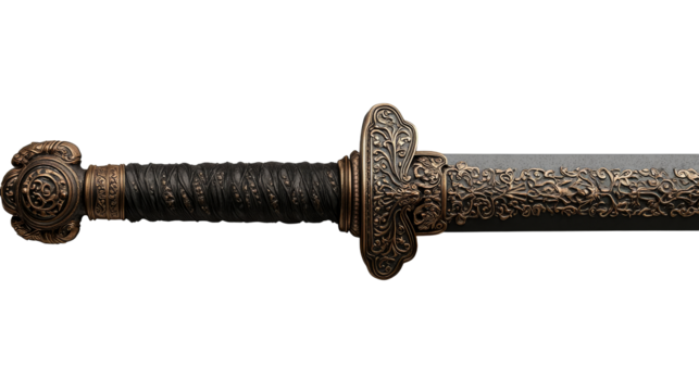 Elaborate sword with ornate handle design