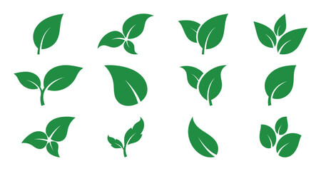 Green leaf icon vector illustration, leaf, Green sprout green leaves symbol, vegetarian or vegan label, ecology