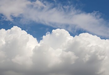 Obraz premium plane flying through a cloudy blue sky