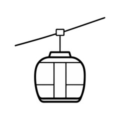 cable car in continuous line art drawing style unique monochrome art piece