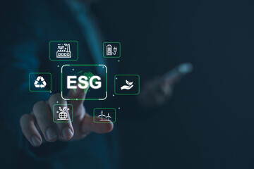ESG sustainable concept. environmental, social, and governance in sustainable and ethical business on network connection.