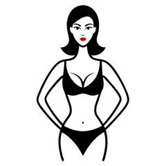 Elegant woman highlighted in a single unbroken line art style showcasing beauty sophistication and minimalism in a creative and modern artistic expression