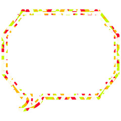 ステンドグラス風吹き出し　三角形模様　角のある八角形