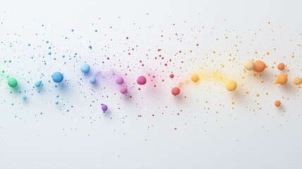 Rainbow Splash: Abstract Color Burst with Vibrant Spheres rainbow color splash abstract spheres dots