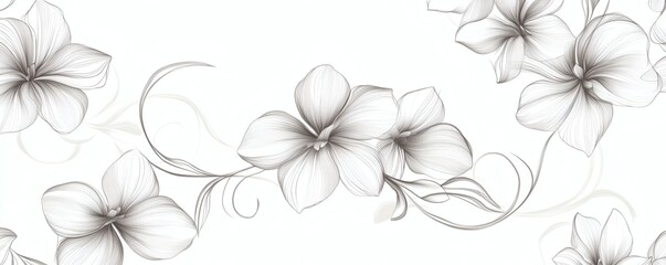 Elegant monochrome floral design pattern.