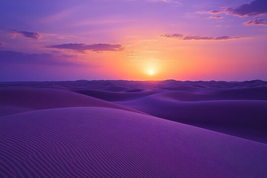 Desert Nature. Horizontal Scenic Sunset over the Arid Sand Dunes at Liwa Oasis, Abu Dhabi