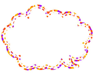 ステンドグラス風吹き出し　三角形模様　丸みのある雲形