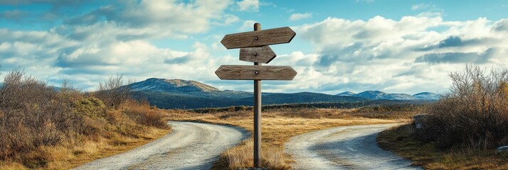 Direction Sign. Uncertainty and Confusion at Crossroad - Which Way to Go?