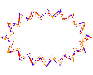 ステンドグラス風吹き出し　三角形模様　細長いギザギザした形